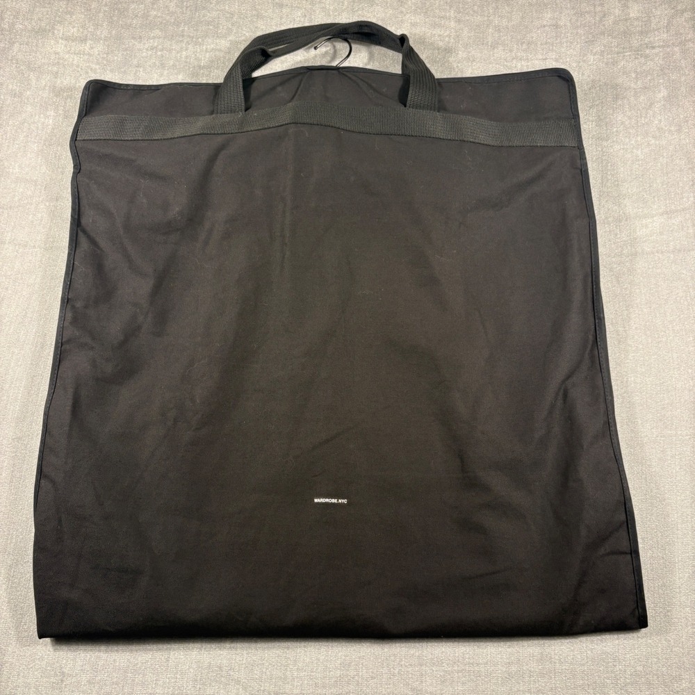 WARDROBE.NYC Black Canvas Garment Bag and Branded Velvet Hanger Set
